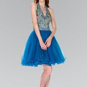 Halter Neck Sequined Prom Dress GS2382